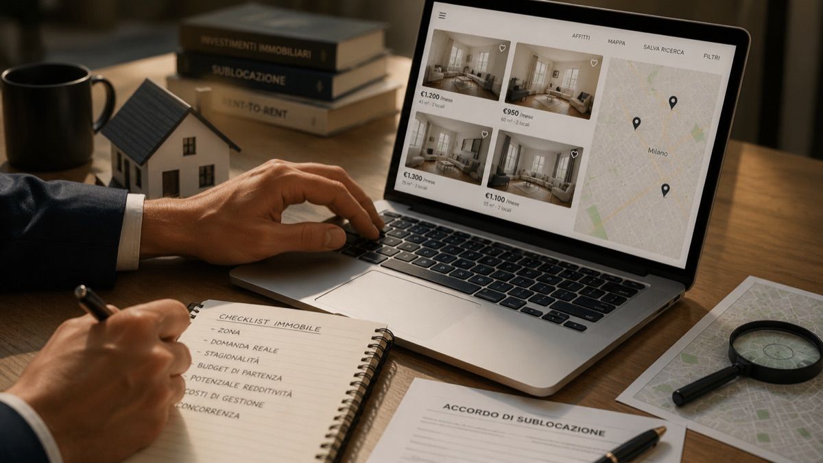 Ricerca e selezione di un immobile: annunci a confronto, mappa della zona e checklist di valutazione