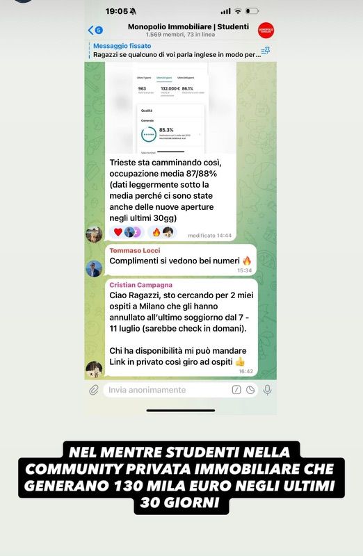 Community privata: occupazione media 87-88% e 130.000 euro generati dagli studenti in 30 giorni